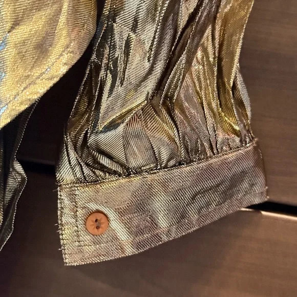 Vintage Marc D’Alcy Paris Metallic Gold Blouse - Picture 7 of 11